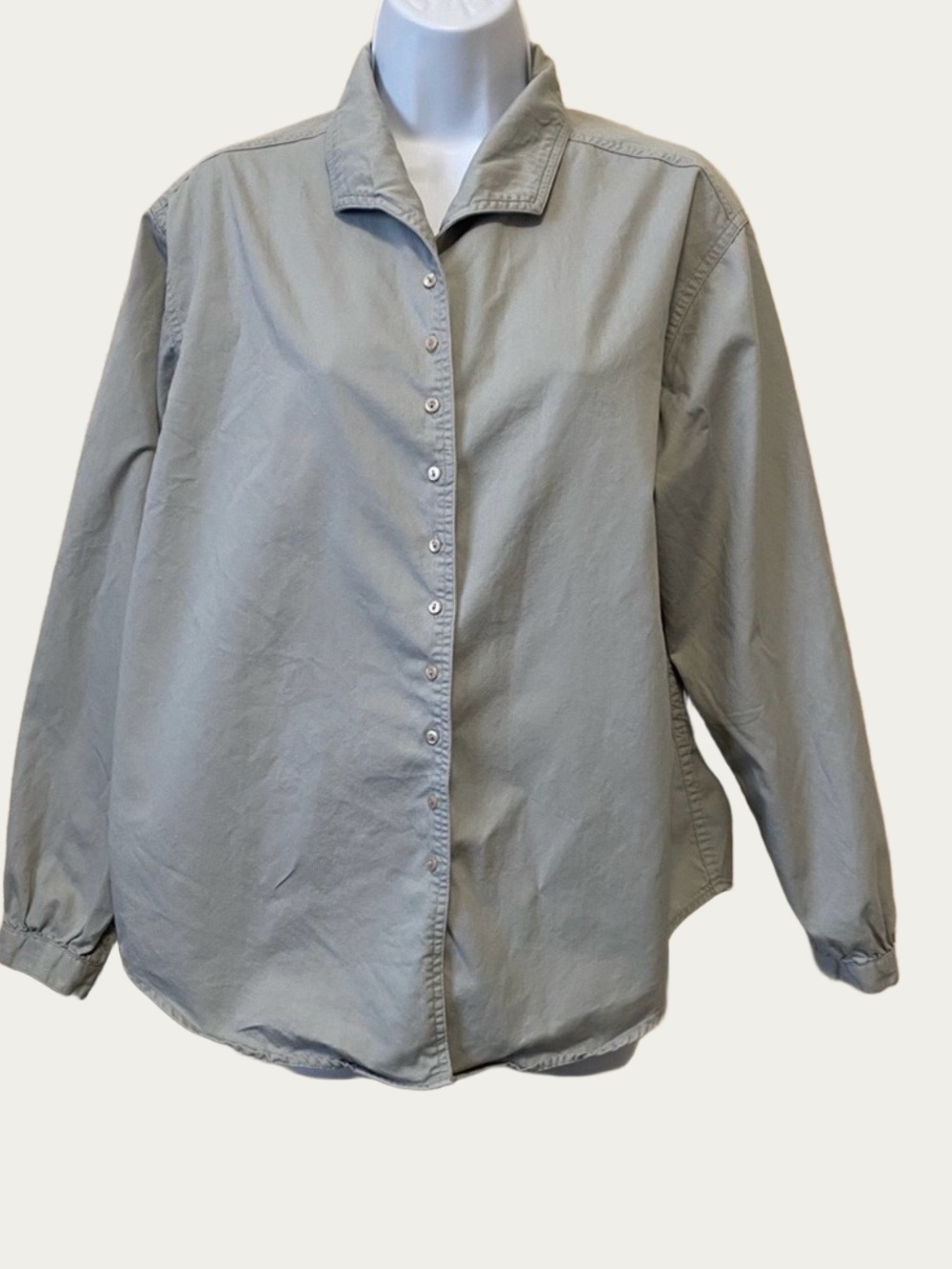 Jay Jacobs Vintage 100% Cotton Gray Long Sleeve Button Down Shirt Medium